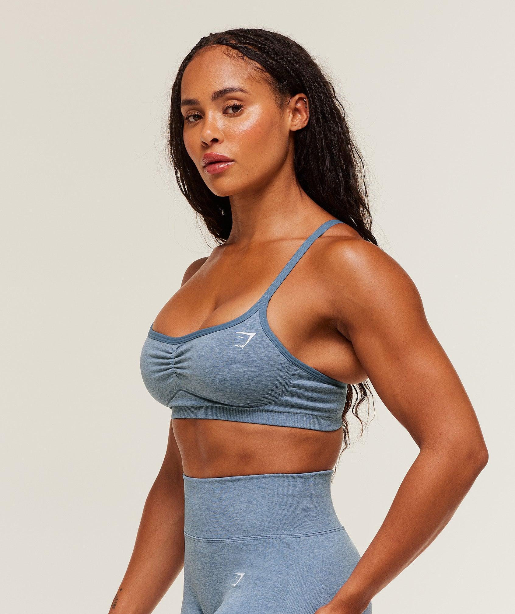 Gymshark Lift Seamless Sports Bra - Worn Blue/Peri Blue Marl Female Product Image