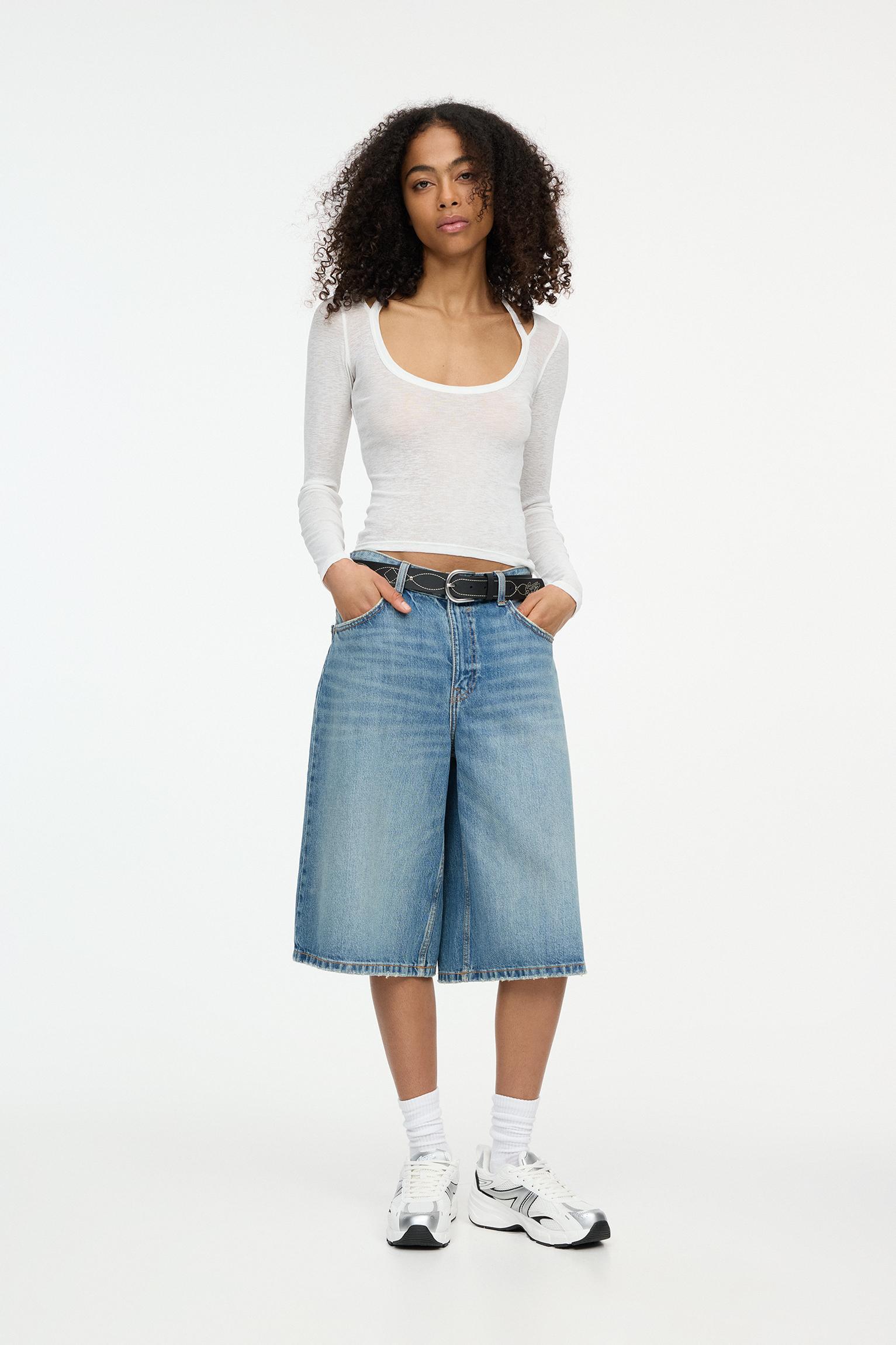 Double long sleeve strappy top Product Image