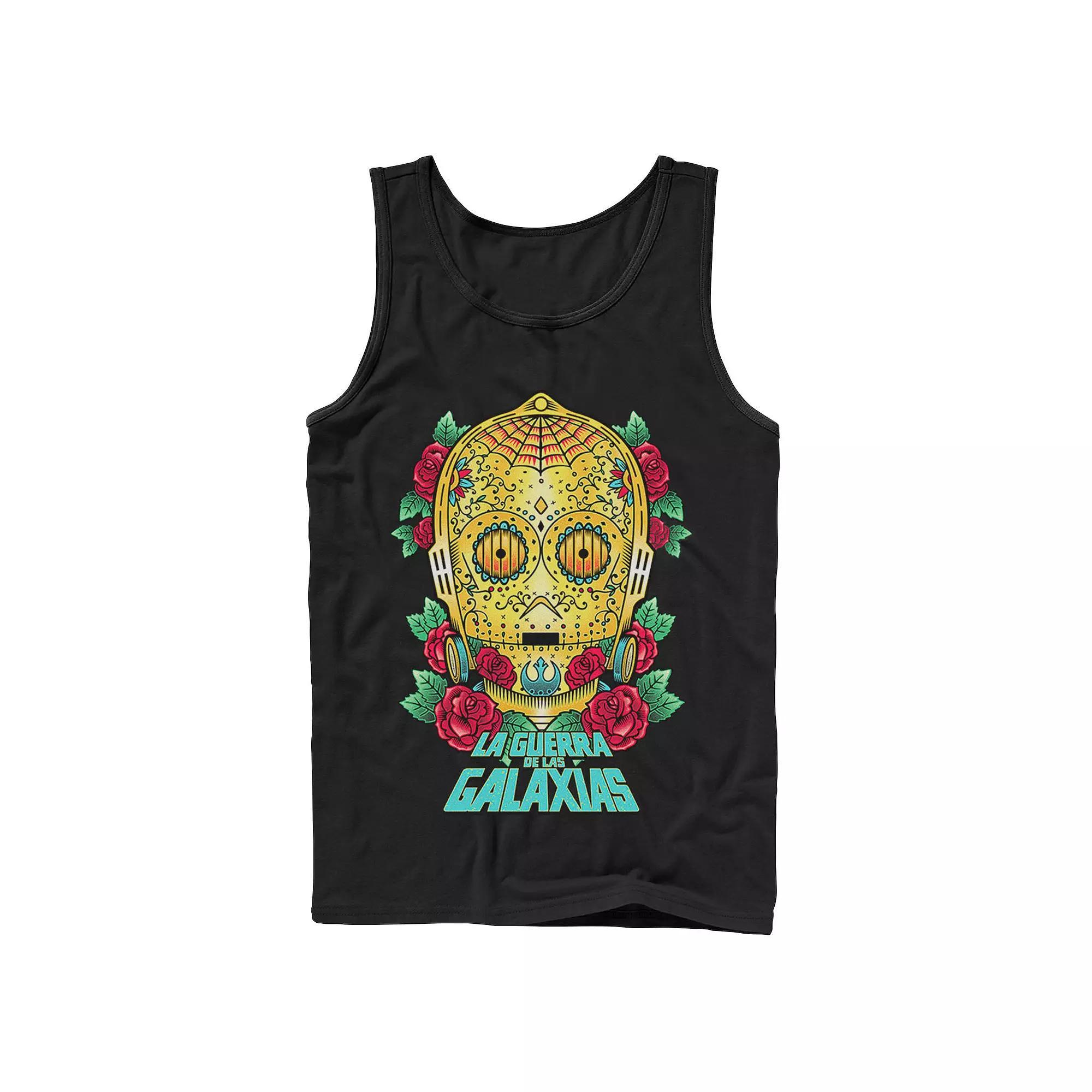 Men's Star Wars C-3PO La Guerra De Las Galaxias Head Shot Tank Top,  Product Image