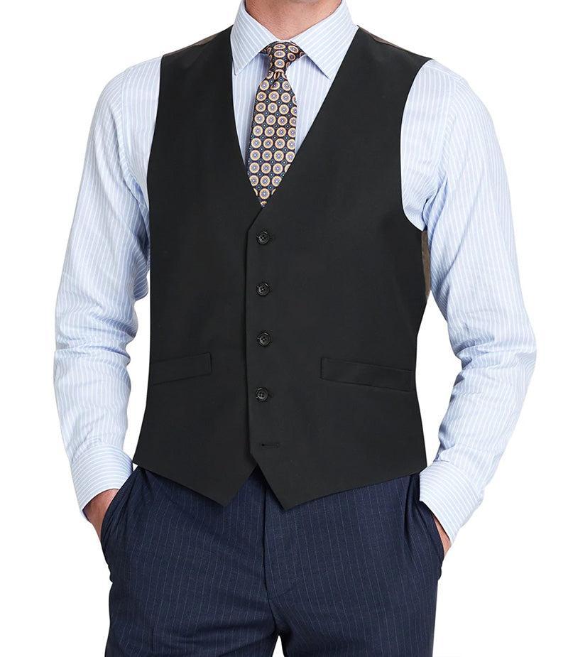 Bevagna Collection - Wool Suit Dress Vest 5 Buttons Regular Fit In Black Product Image