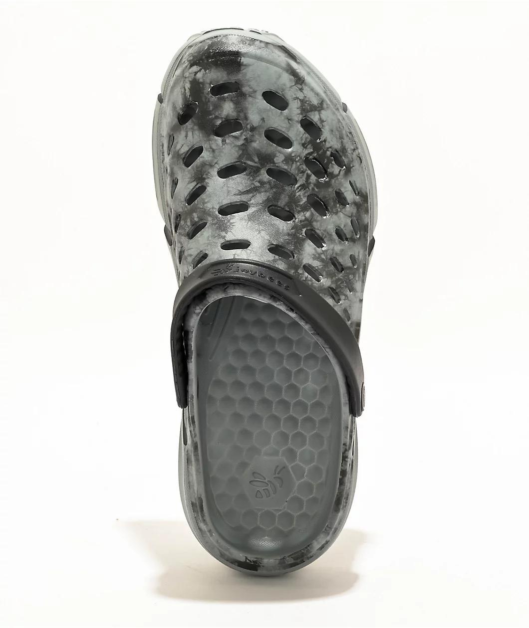 Joybees Trekking Grey & Black Acid Clog Sandals Product Image