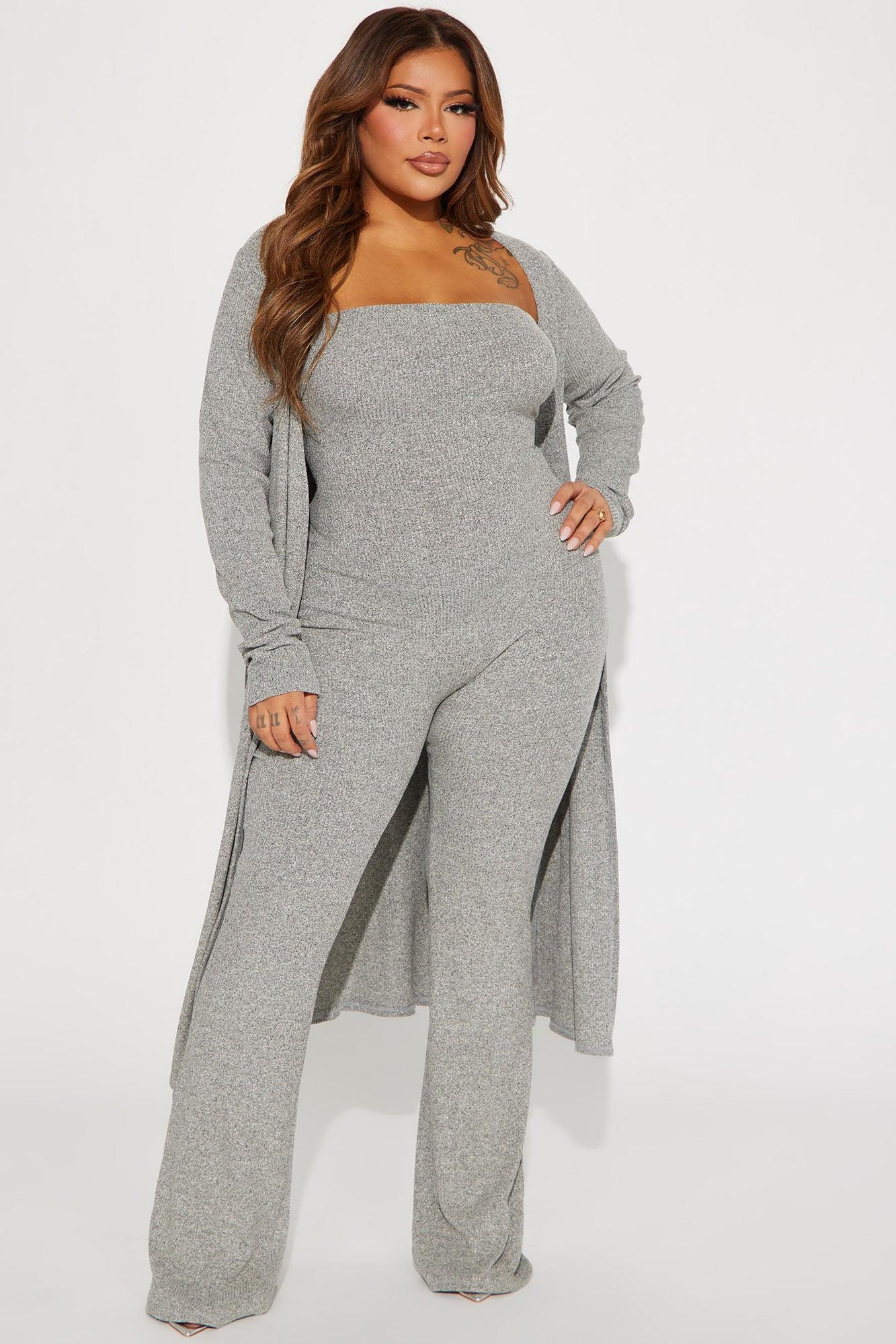 Keep Calm Jumpsuit Set - Heather Grey Product Image