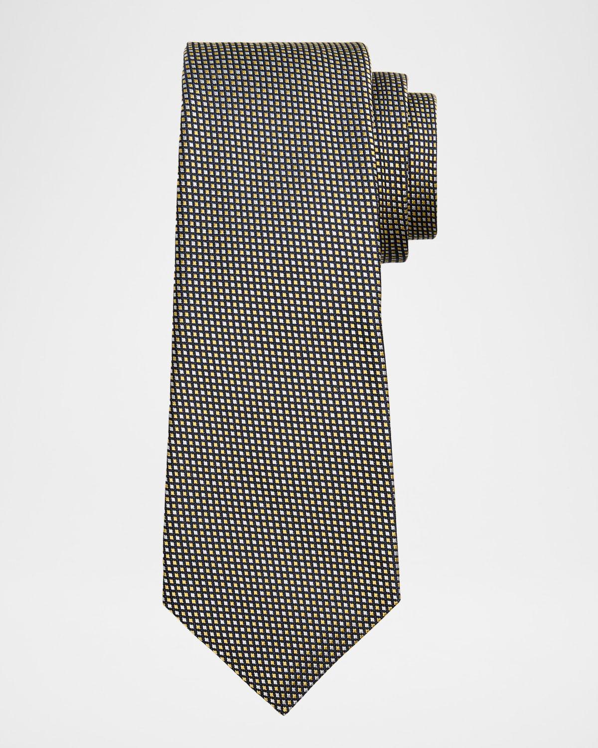 Men's Micro-Check Silk Tie Product Image