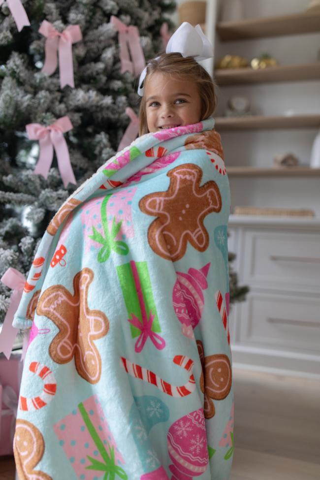 Bundled Up In Christmas Cheer Sherpa Blanket SALE Product Image