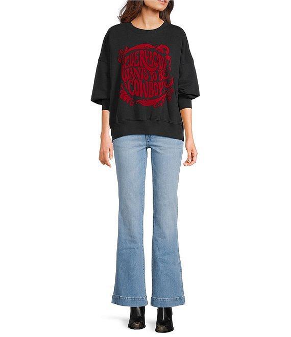 Wrangler® Long Sleeve Crew Neck Everybody Wants To Be A Cowboy T-Shirt Product Image