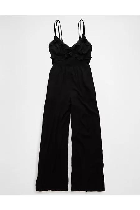 AE Ruffle Wide-Leg Jumpsuit Womens Product Image