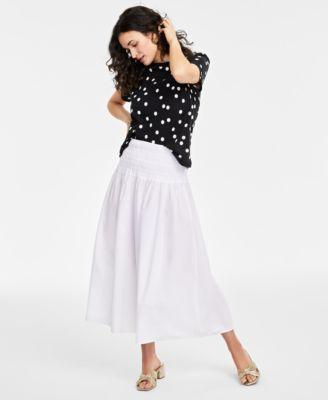 On 34th Womens Cotton Poplin Maxi Skirt, Created for Macys Product Image