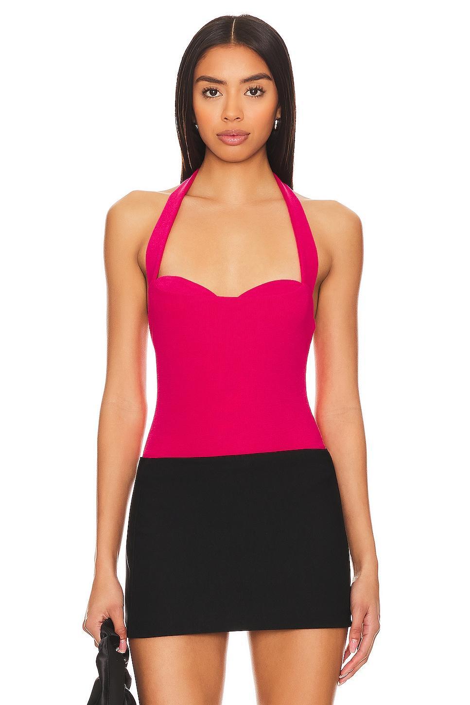 Lovers and Friends Dominique Bodysuit in Dark Pink Product Image