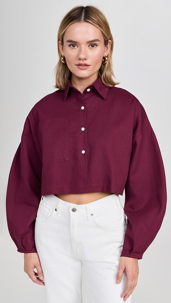 SELFI Cropped Oval Sleeve Shirt | Shopbop Product Image