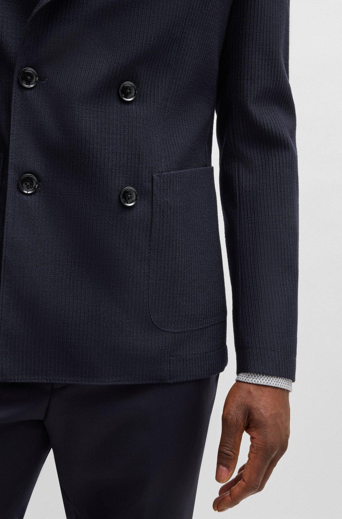 Slim-fit blazer in patterned wool Product Image