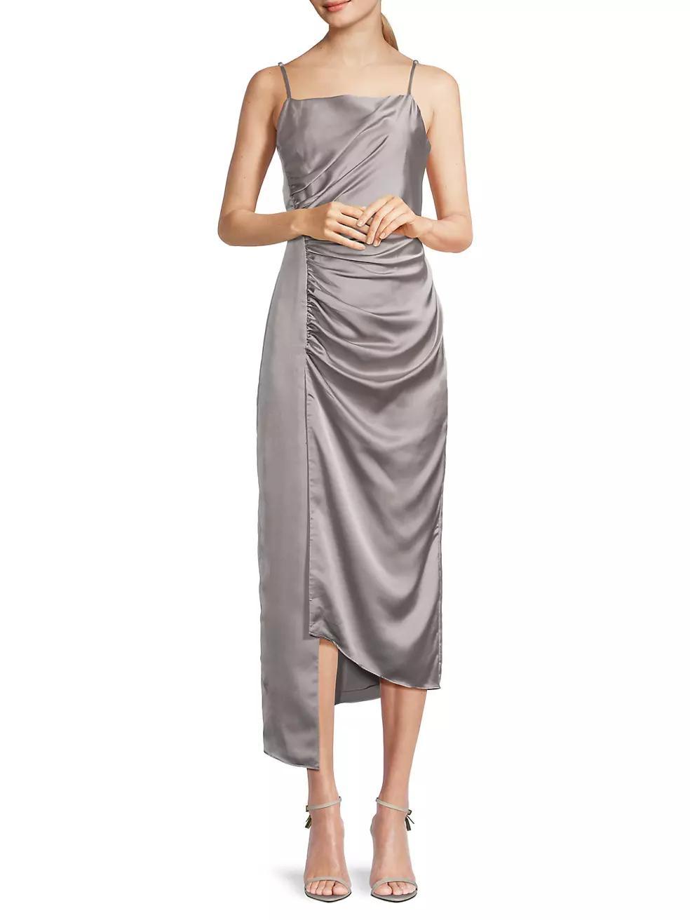 Lilliana Satin Draped Slip Dress Product Image