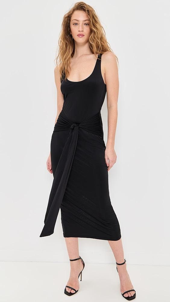 Good American Slinky Jersey Ruched Midi Dress | Shopbop Product Image