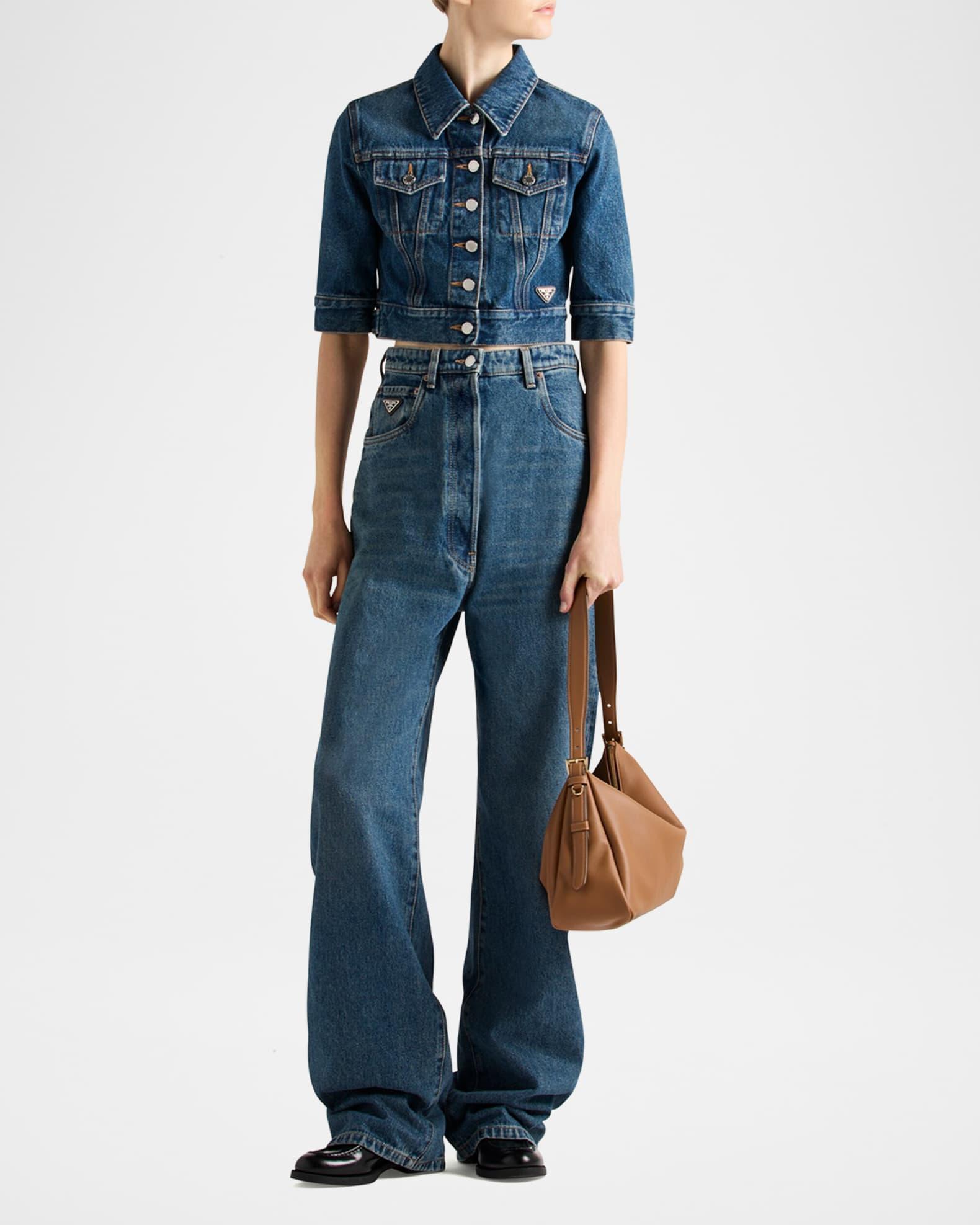 High Waisted Denim Pants Product Image