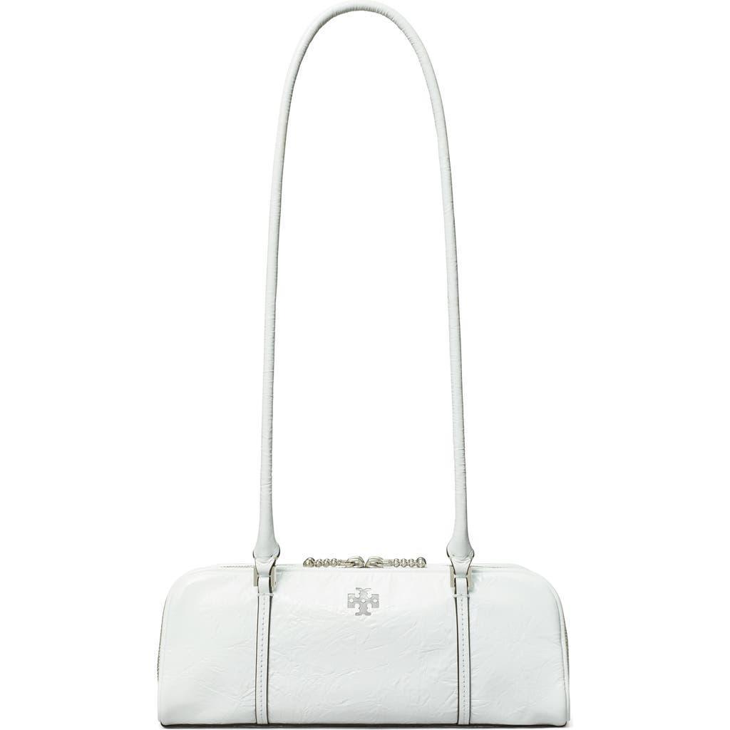 TORY BURCH Mini Crinkle Leather Marshmallow Satchel In White Product Image