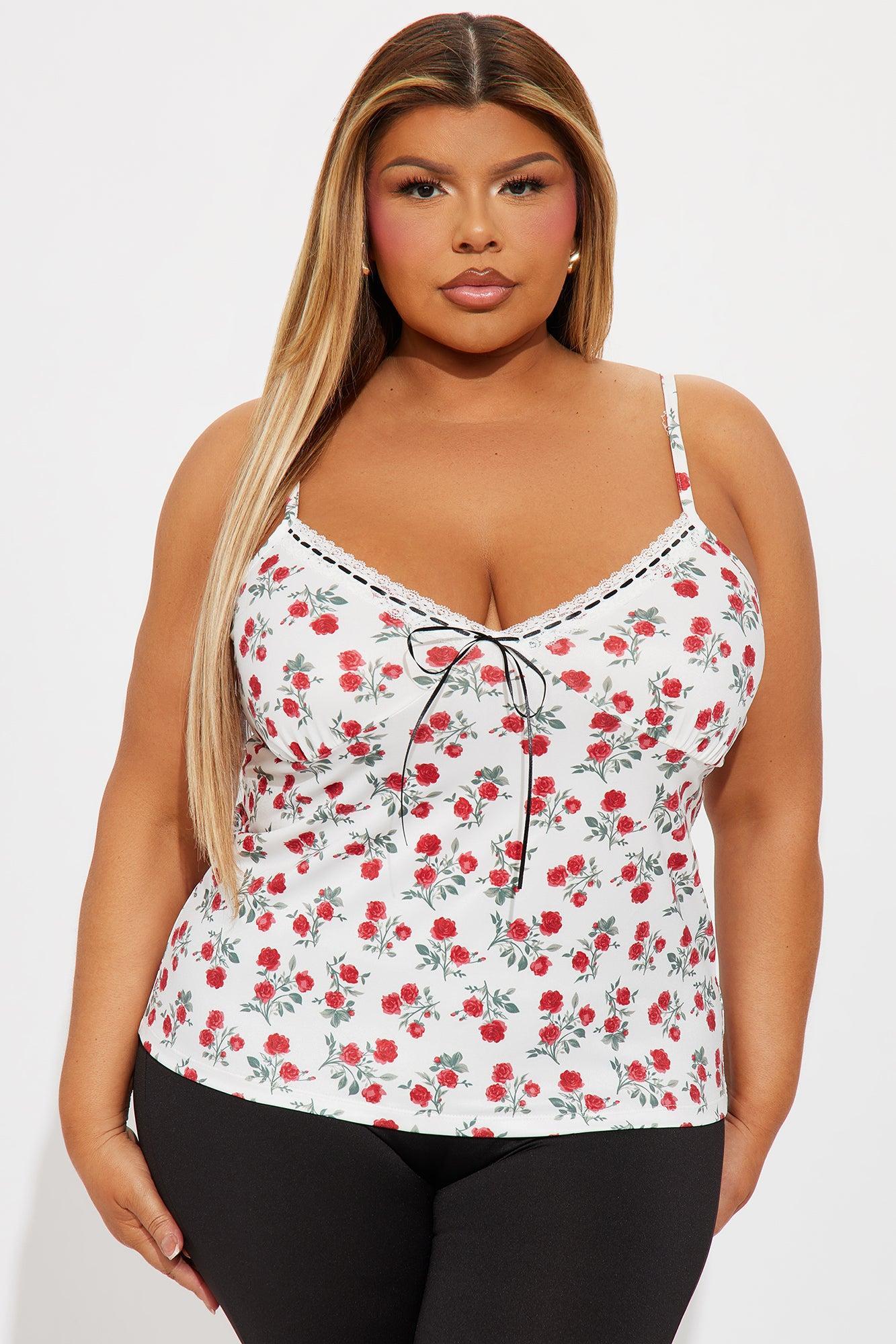 Bed Of Roses Cami Top - White/combo Product Image
