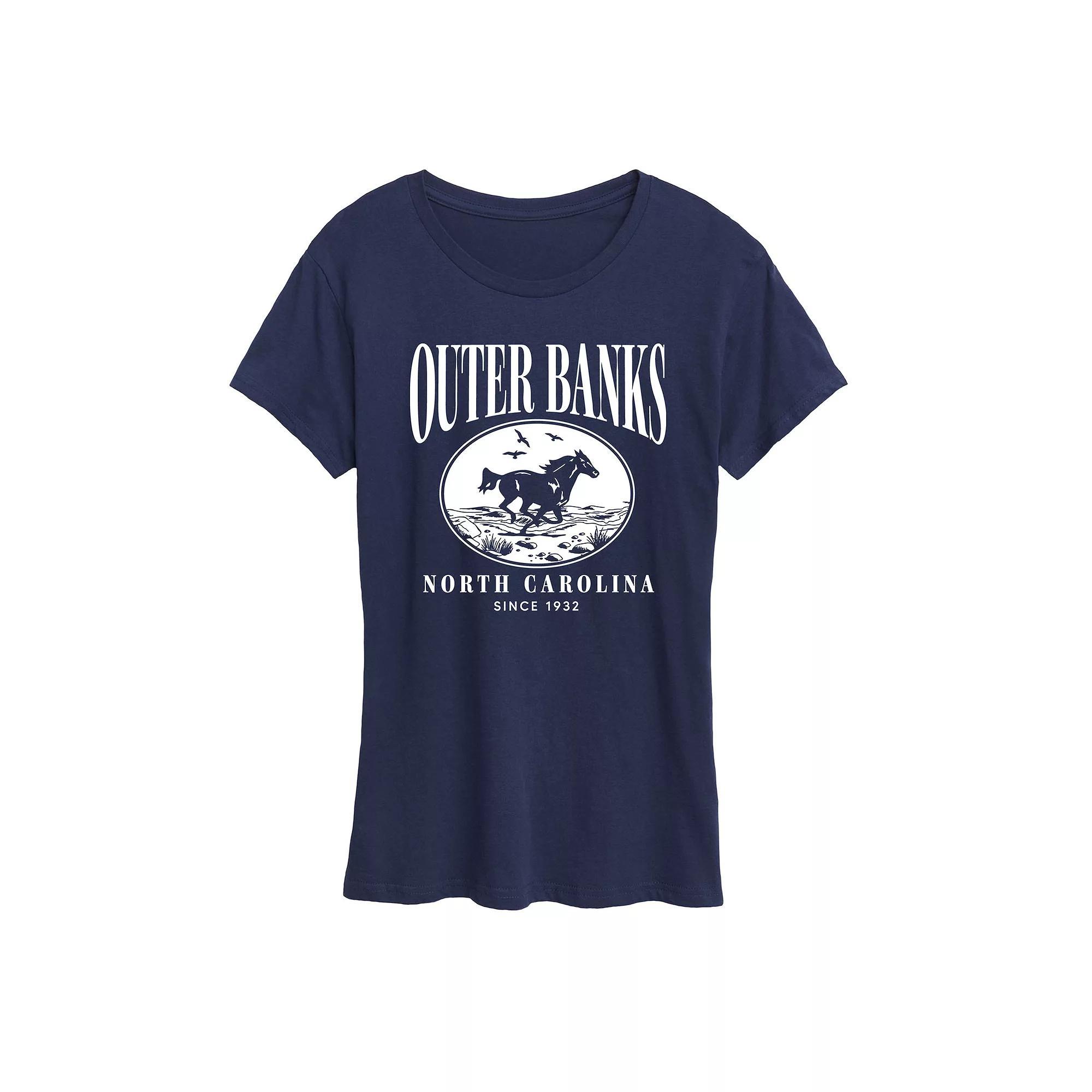 Women's Outer Banks Running Horse Graphic Tee, Size: Medium, Blue Product Image