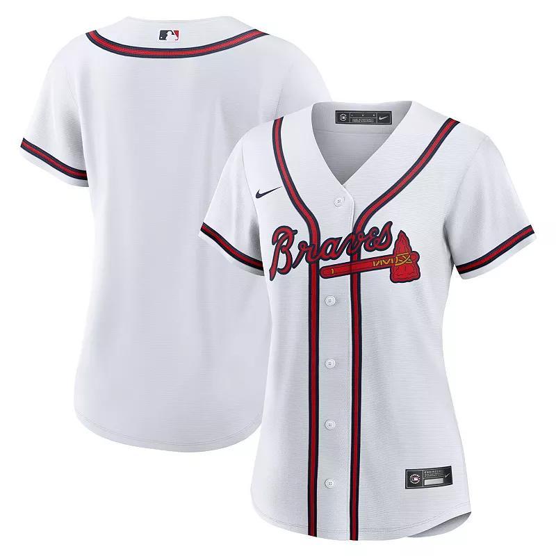 Womens Nike White Atlanta Braves Home Replica Team Jersey Product Image