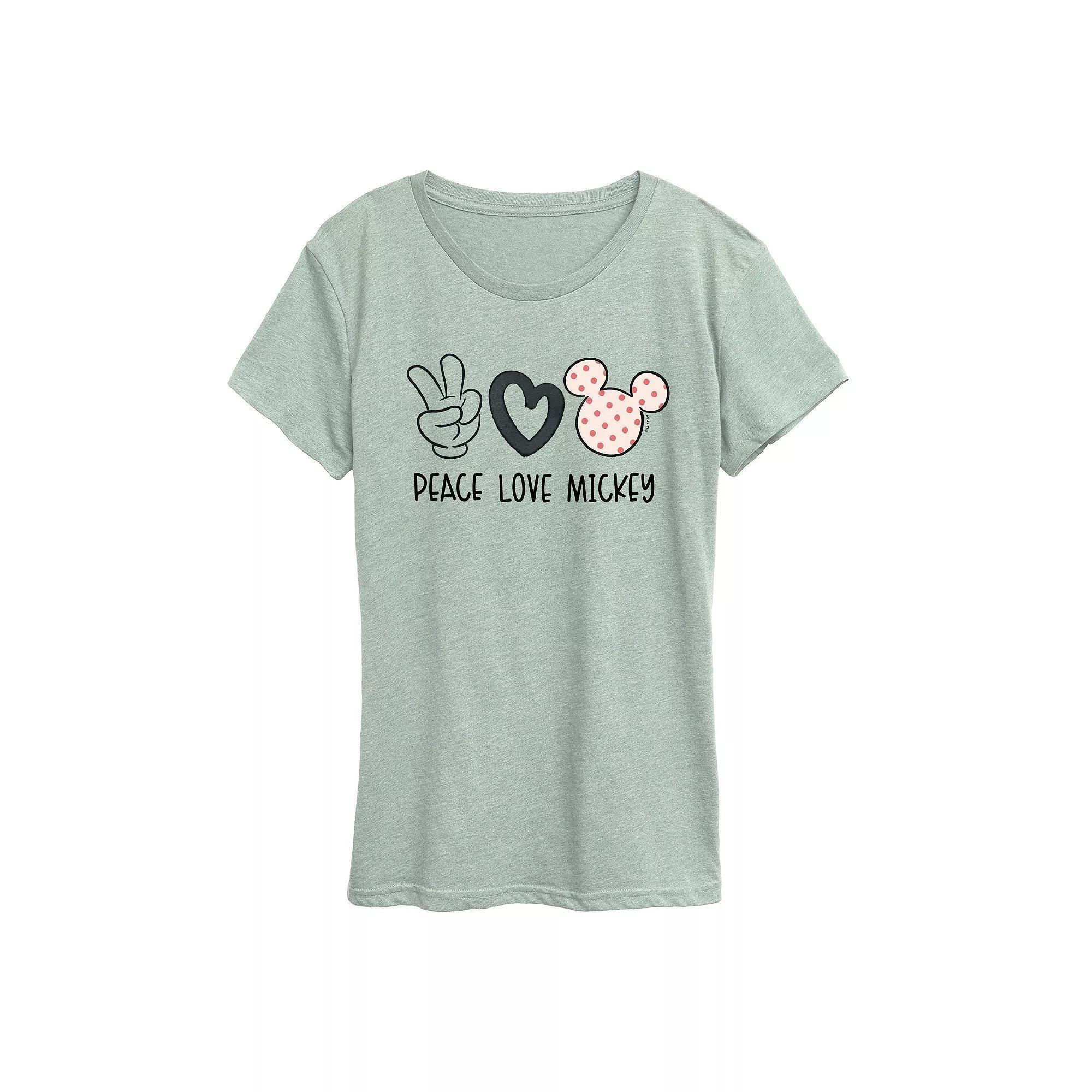 Disney's Mickey Mouse Women's Peace Love Graphic Tee,  Product Image