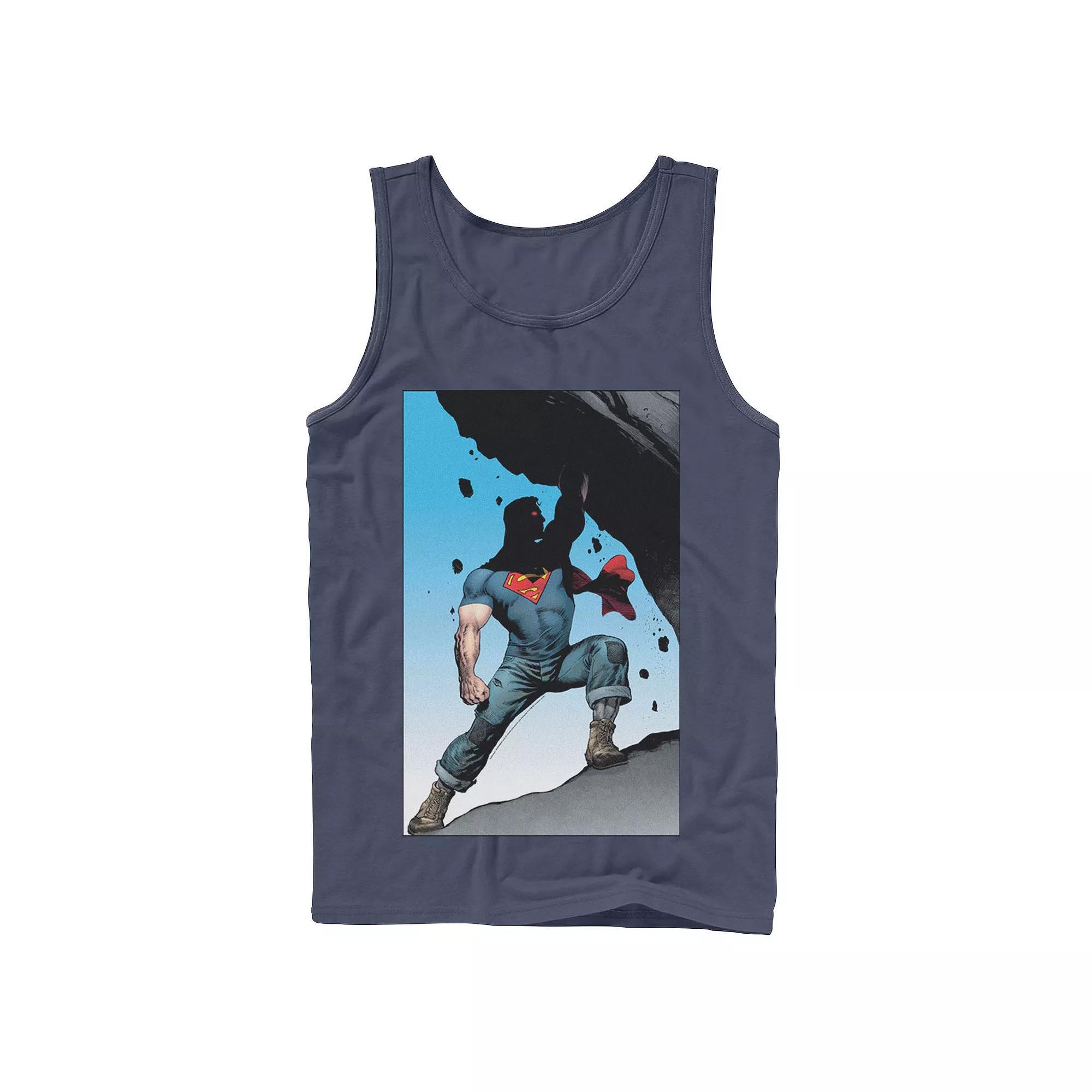 Men's DC Comics Superman Power Lift Comic Poster Tank Top,  Product Image