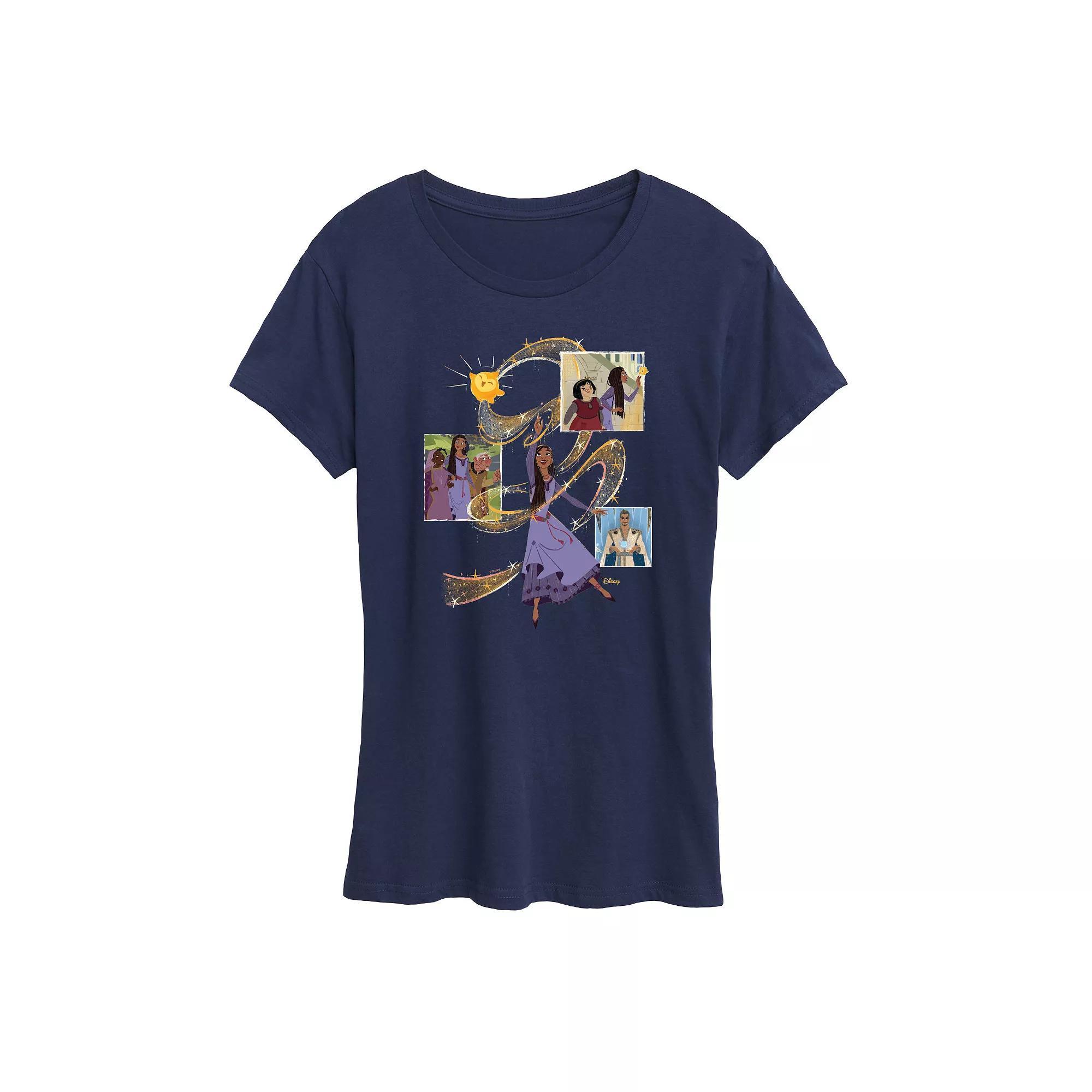 Disney's Wish Asha Women's Friends Graphic Tee, Girl's, Size: Small, Blue Product Image