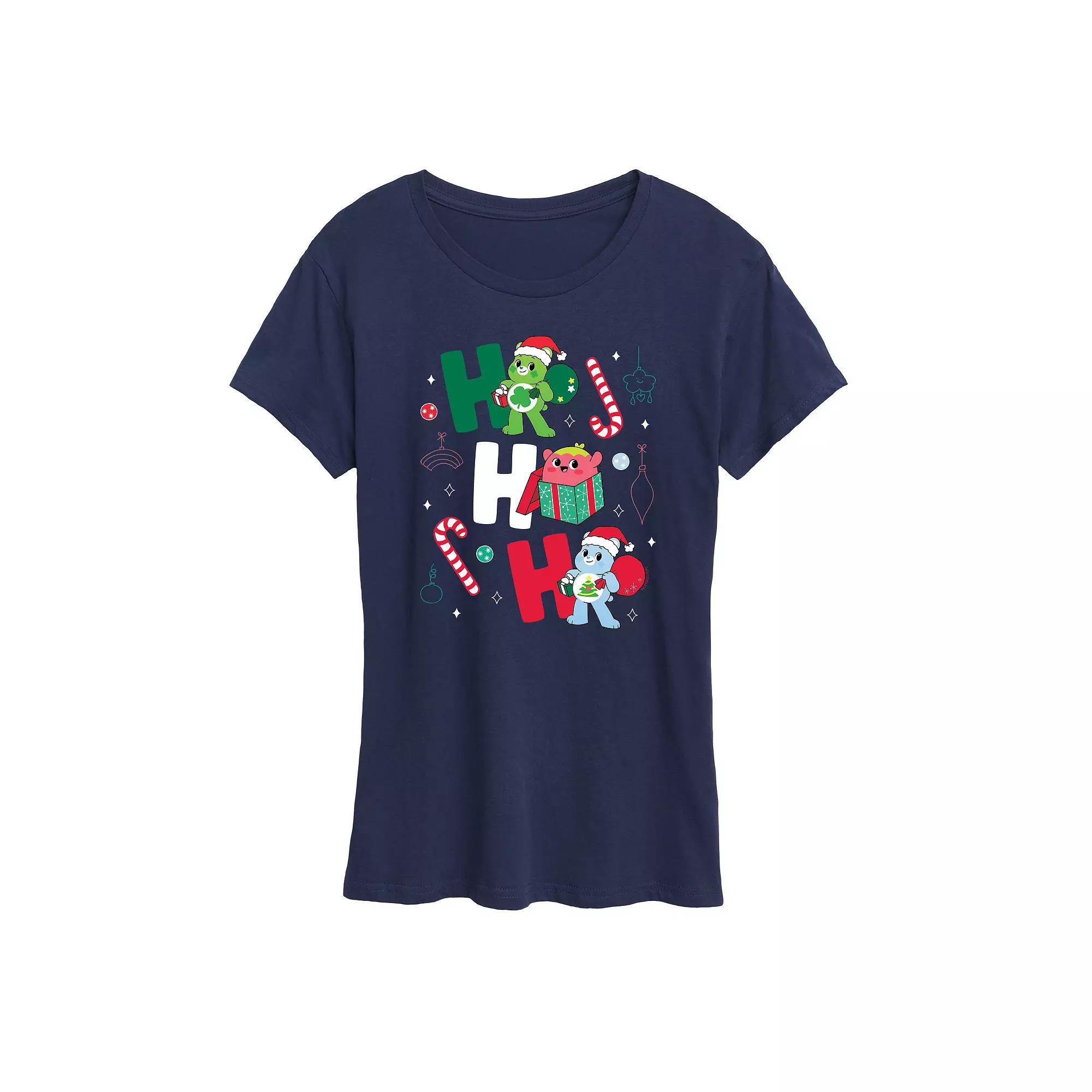 Women's Care Bears Ho Ho Ho Graphic Tee, Girl's, Size: Small, Blue Product Image