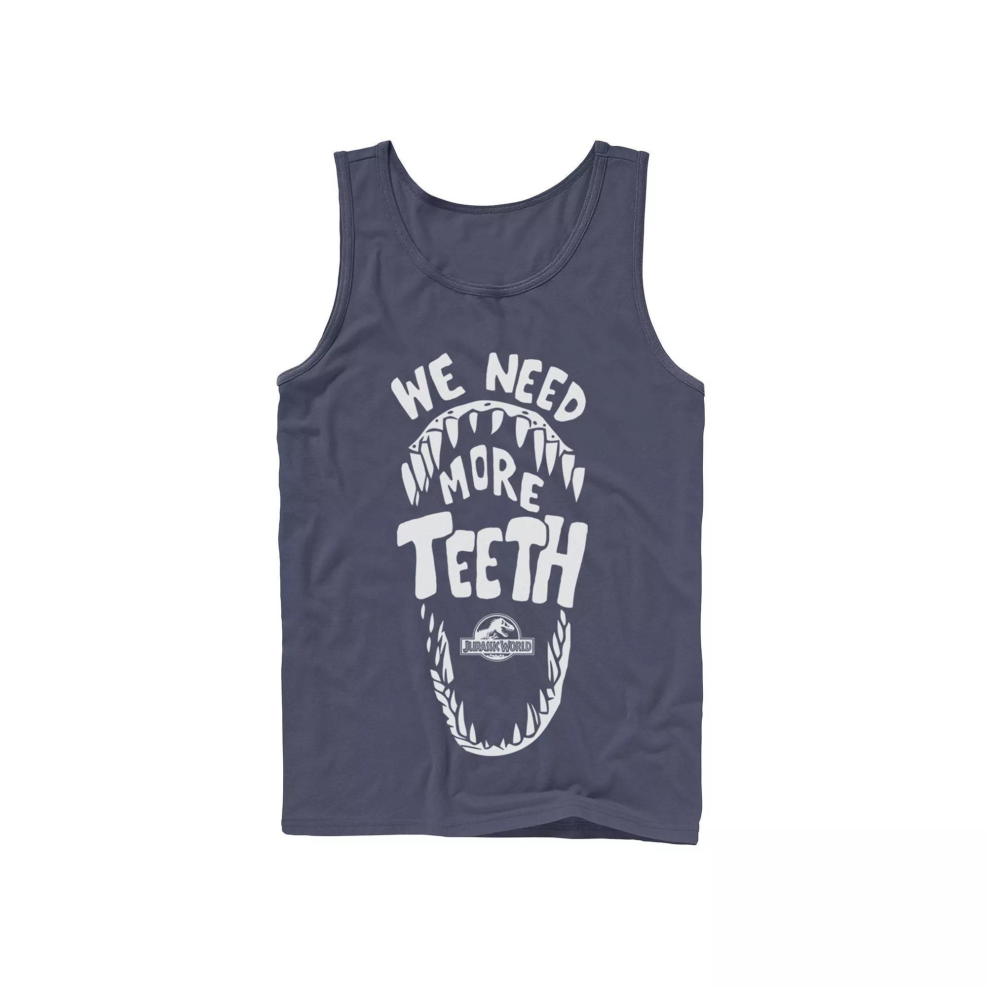 Men's Jurassic World We Need More Teeth Graphic Tank Top, Size: Medium, Royal Product Image