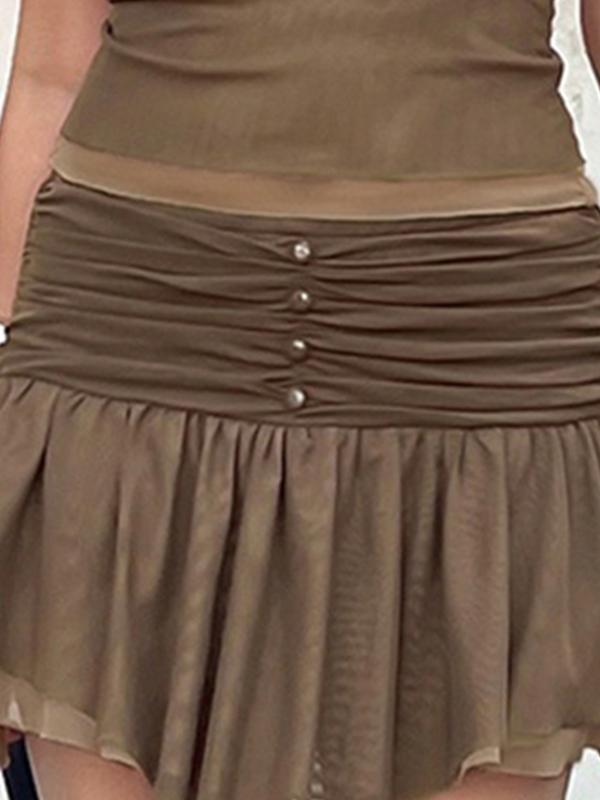 Irregular Folds Mini Skirt Product Image