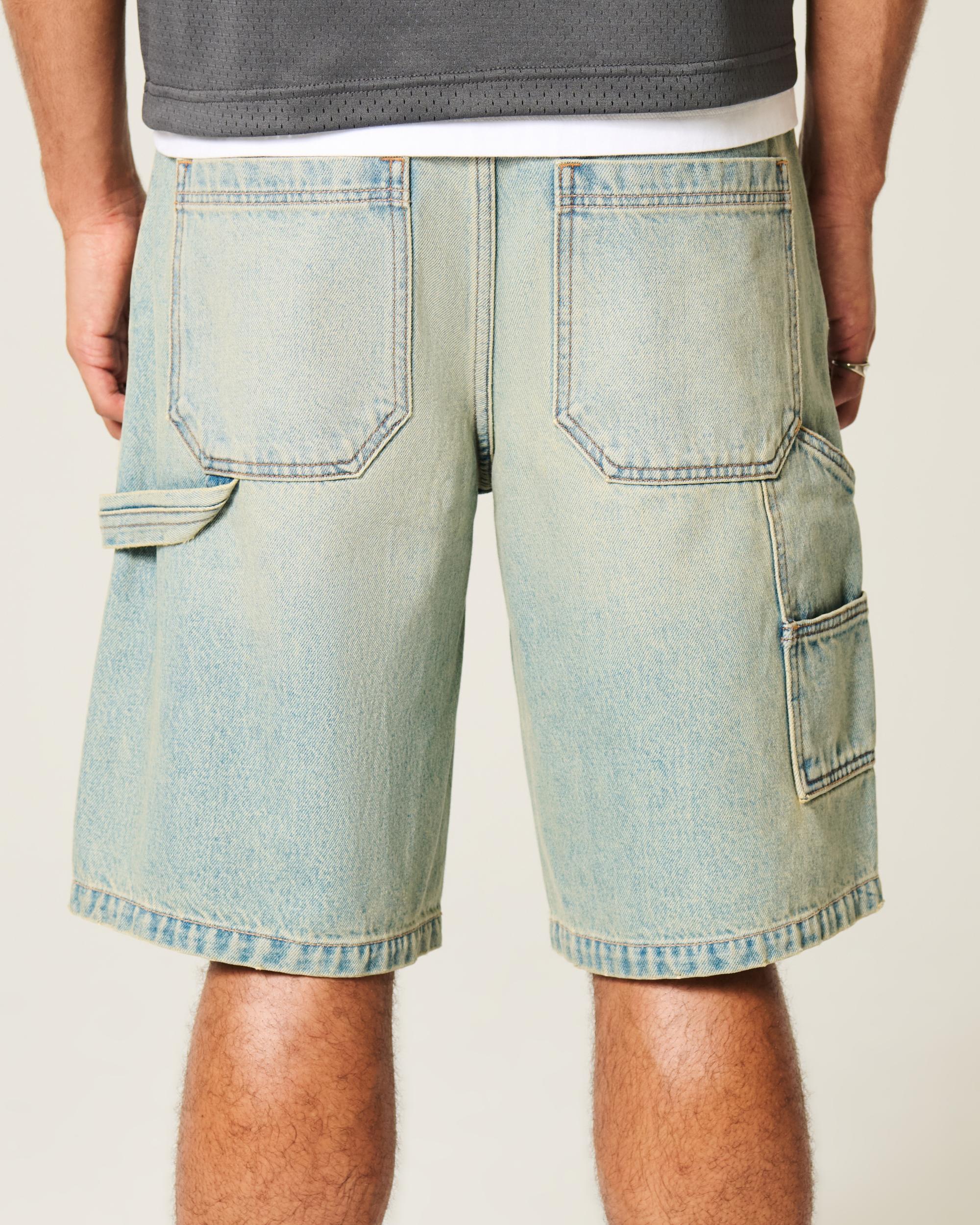 Baggy Denim Cargo Shorts Product Image