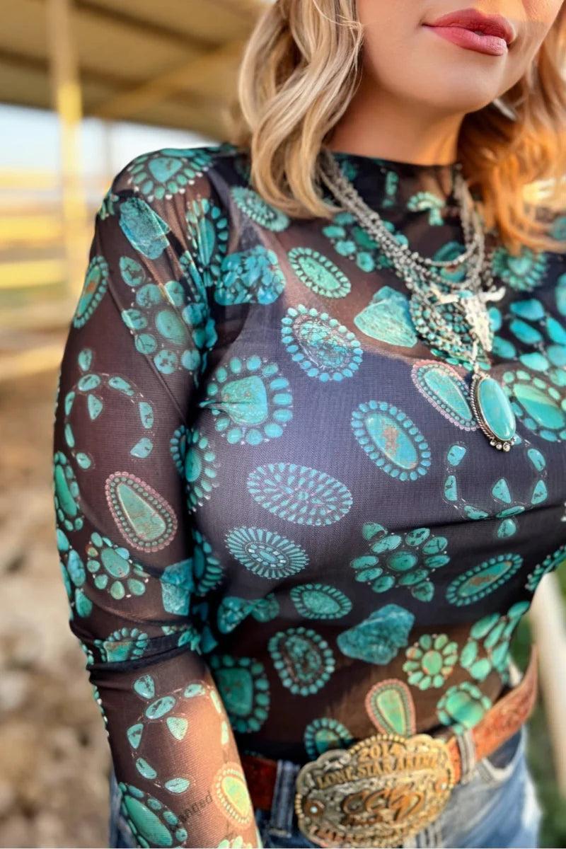 Sterling Kreek Forever In Turquoise Top Product Image
