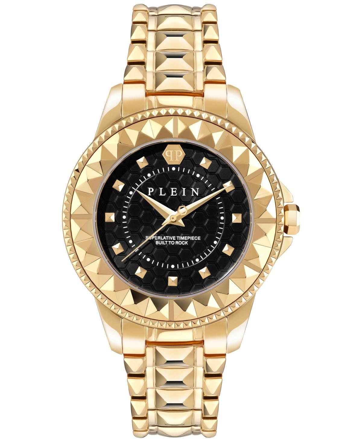 Philipp Plein Womens Lady Rock Analog Gold Tone Stainless Steel Bracelet Watch Product Image