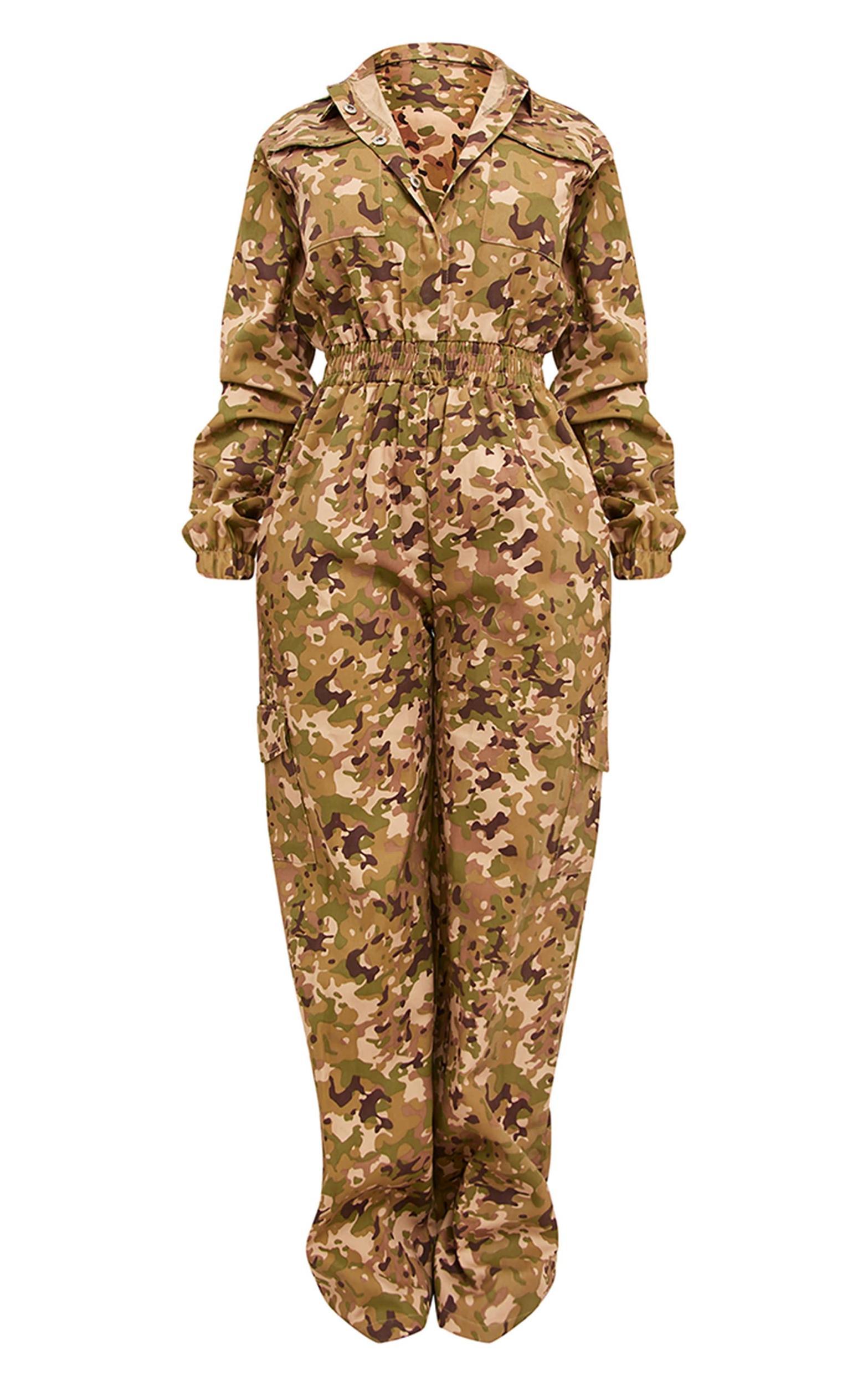 Shape Multi Camo Printed Elasticated Waist Jumpsuit Product Image
