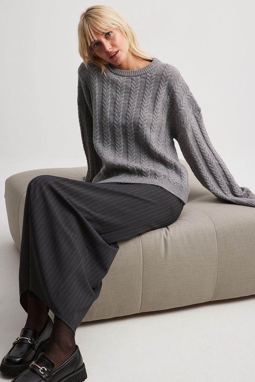 Oversized Knitted Cable Sweater Product Image