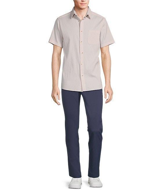 Rowm Short Sleeve Seersucker Geo Print Shirt Product Image