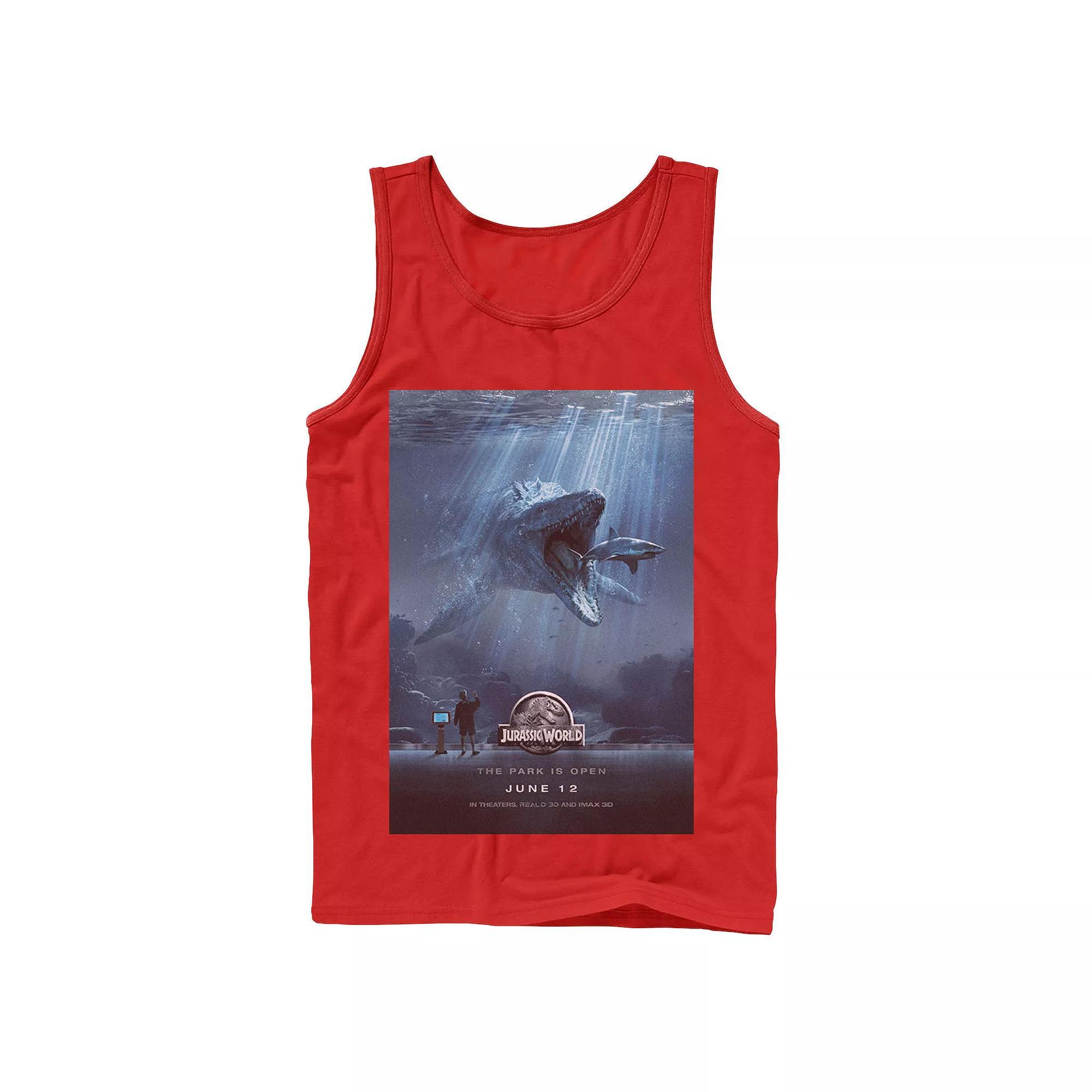 Men's Jurassic World Mosasaurus Movie Poster Tank Top,  Product Image