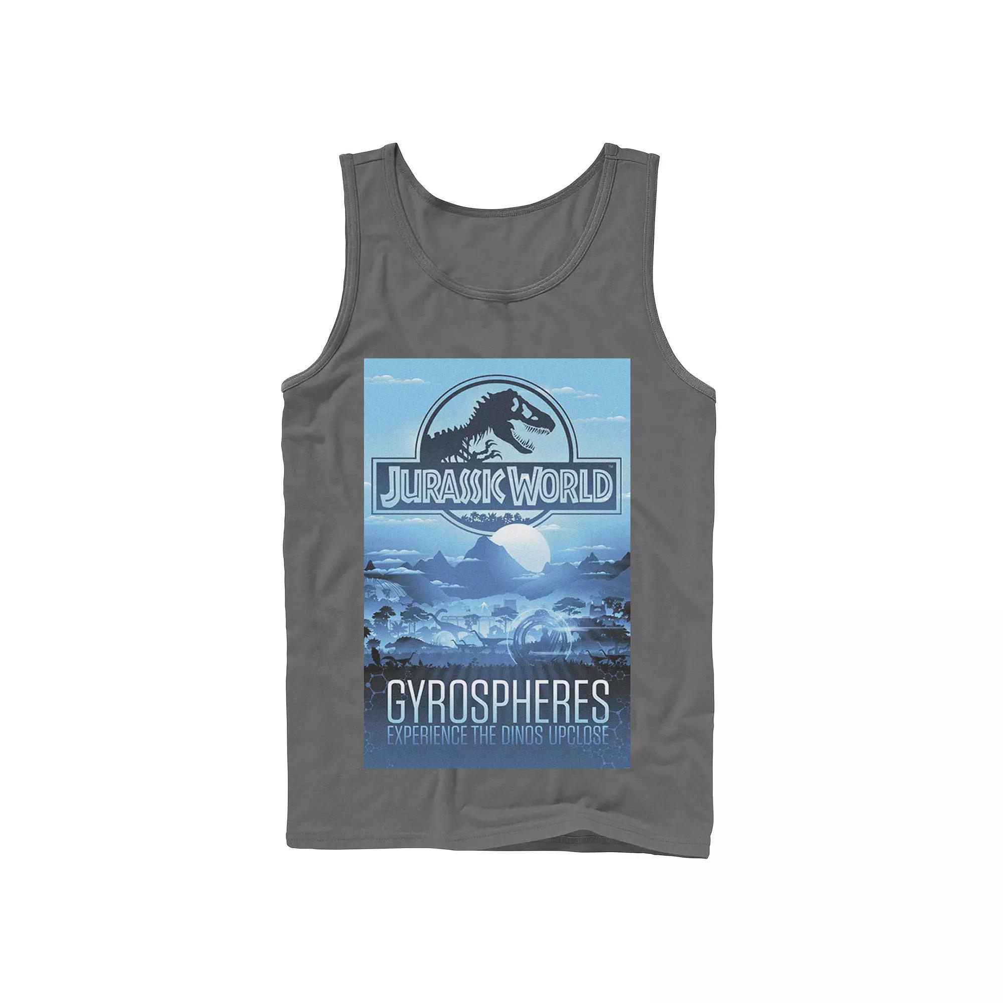 Men's Jurassic World Gyrospheres Tour Park Poster Graphic Tank Top,  Product Image