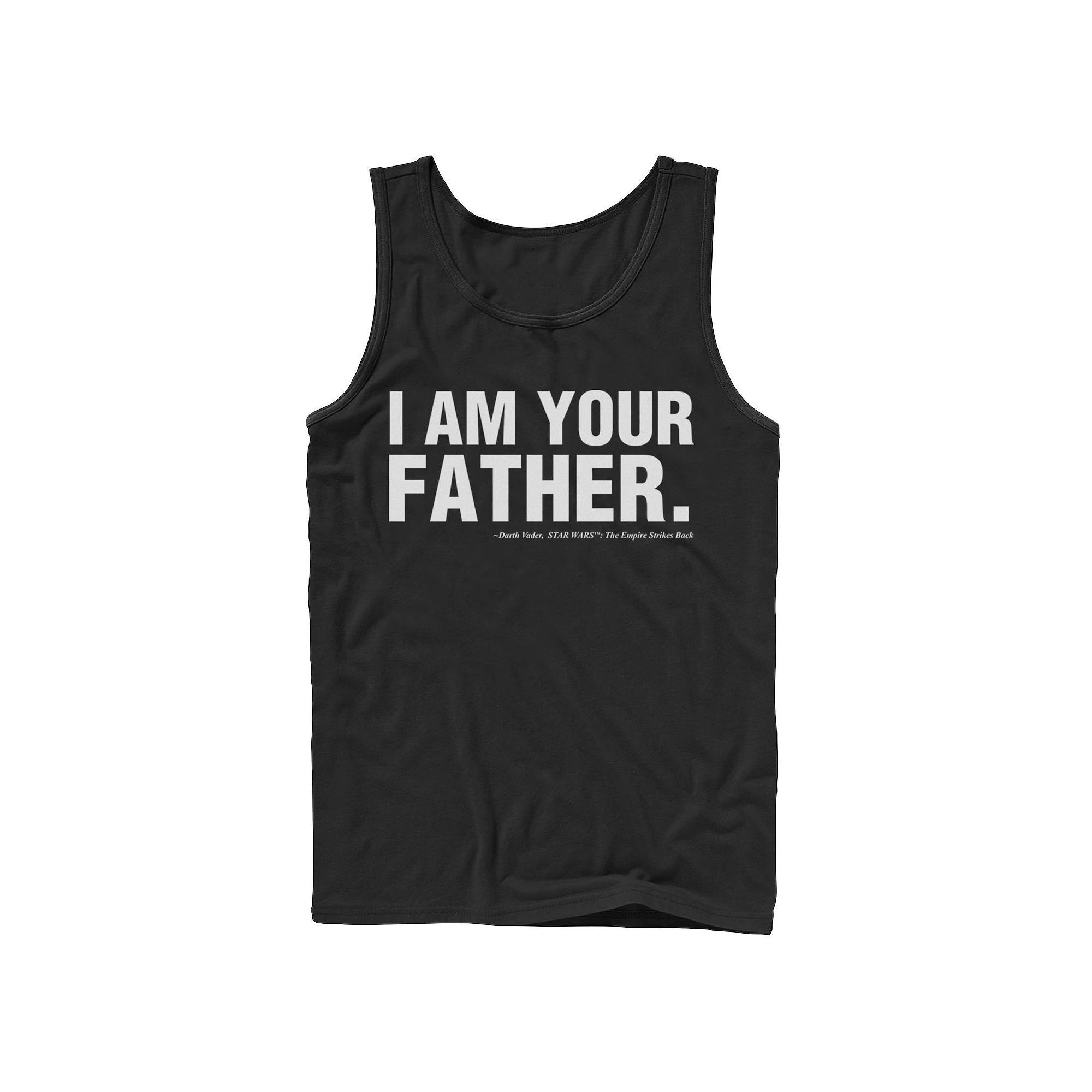 Men's Star Wars Father's Day I Am Your Father Text Movie Quote Tank Top, Size: Large, Black Product Image