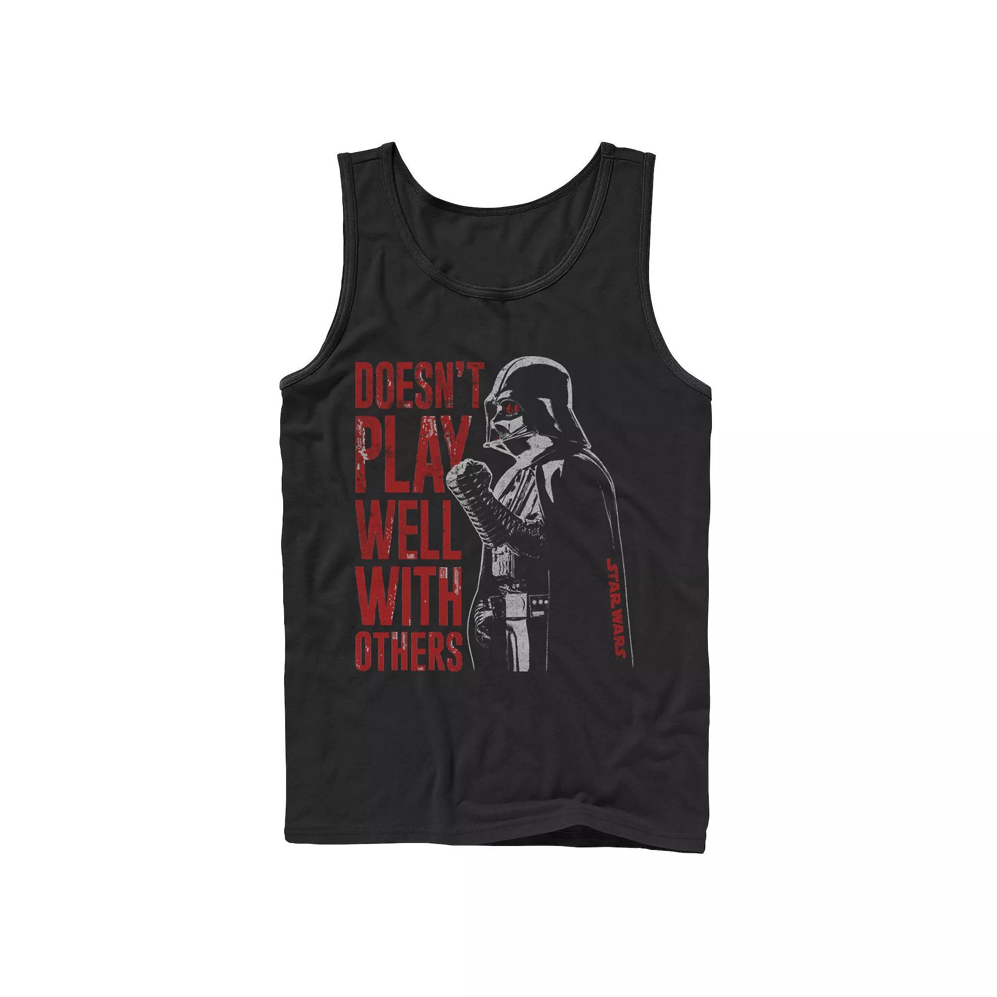Men's Star Wars Vader Doesn't Play Well Tank Top, Size: XL, Black Product Image