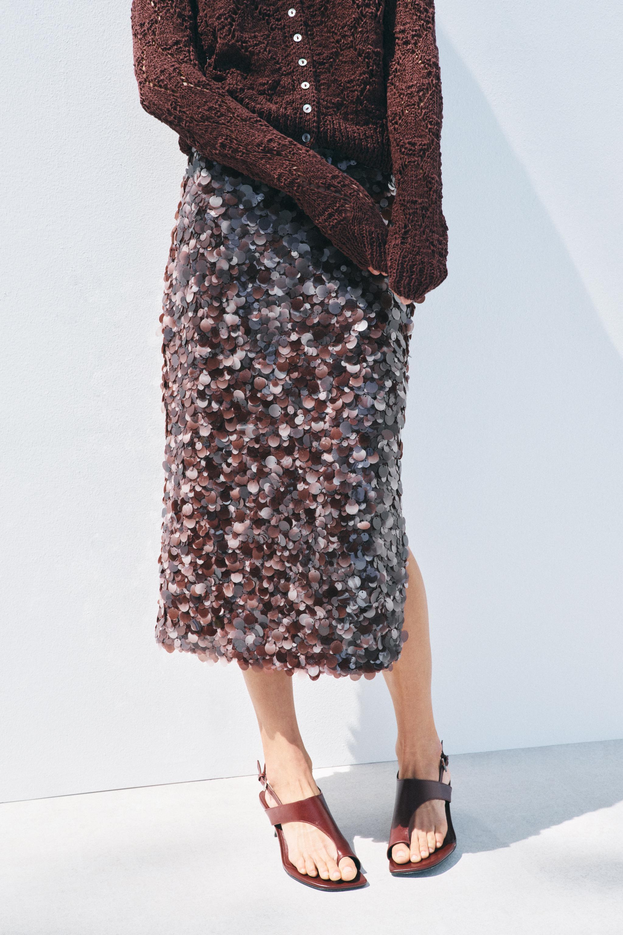 SEQUIN MIDI SKIRT Product Image