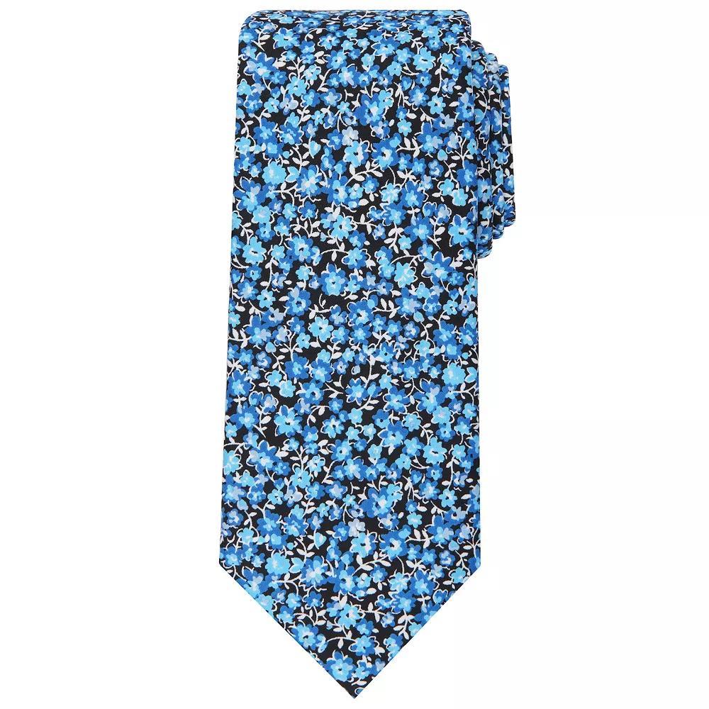Men's Bespoke Floral Patterned Tie, Black Limata Product Image