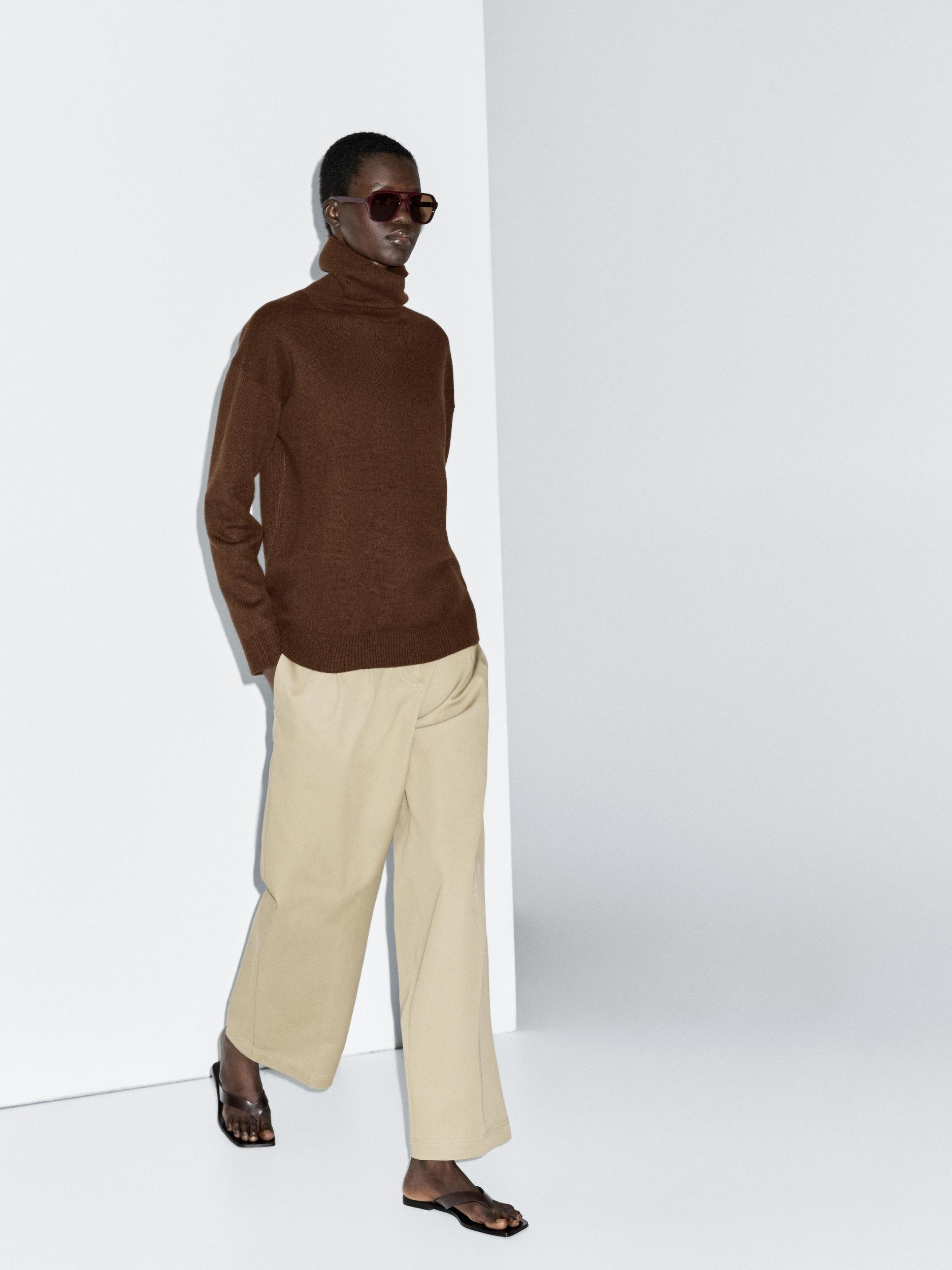 Wool blend knit turtleneck sweater Product Image