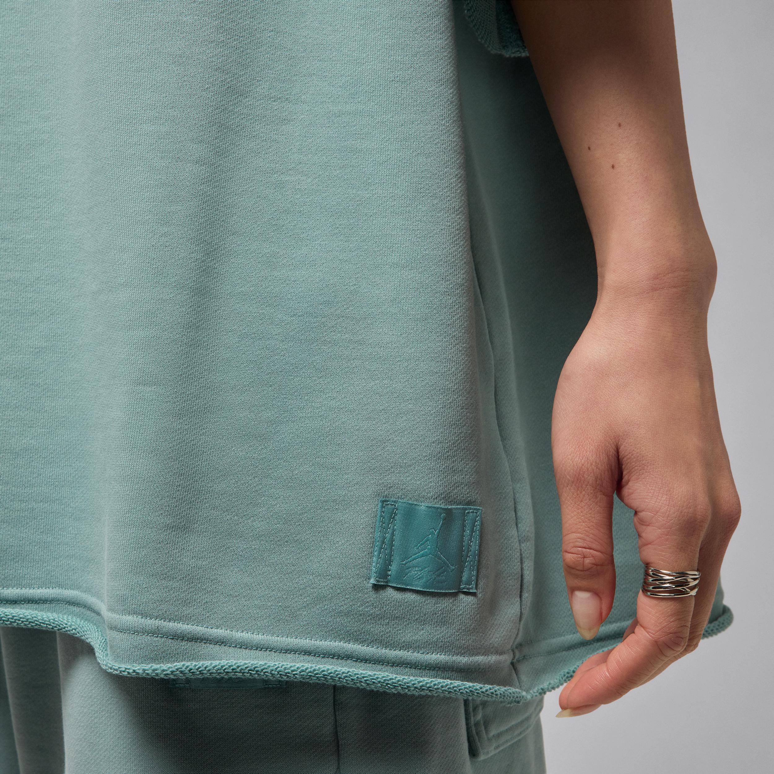 Womens Jordan Flight Fleece Oversized Short-Sleeve French Terry Top | IB9850-017 Product Image