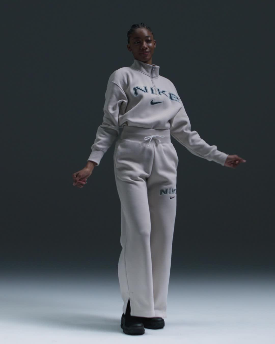 Women's Nike Sportswear Phoenix Fleece High-Waisted Wide-Leg Logo Pants Product Image