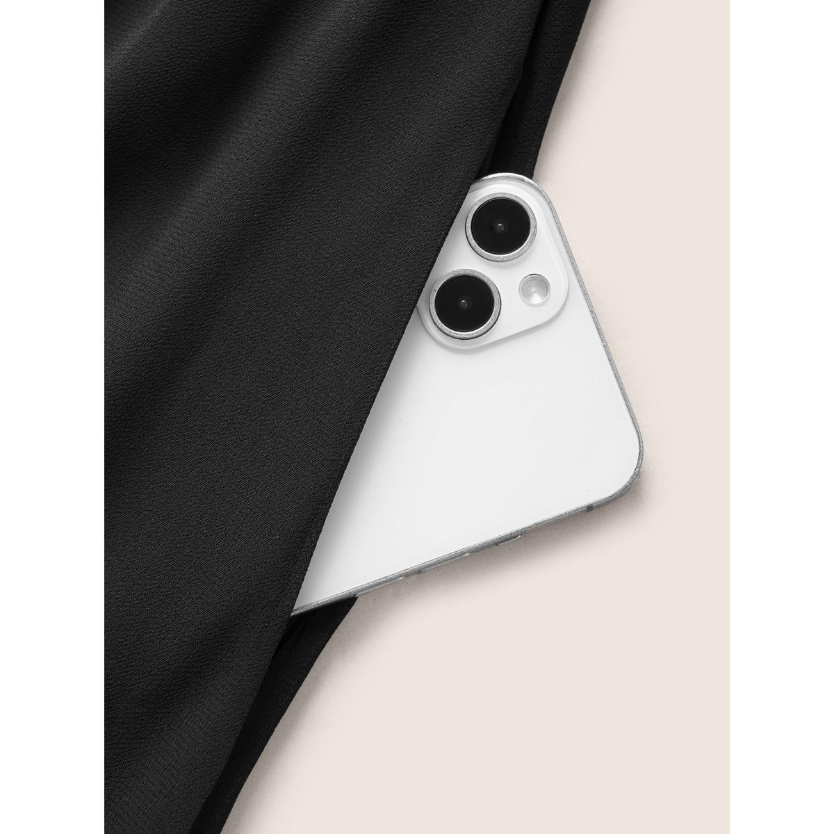 Plus Size Mesh Patchwork Ruffle Cap Sleeve Midi Dress Black Women Elegant See through Heart neckline Cap Sleeve Curvy BloomChic 22-24/3X Product Image