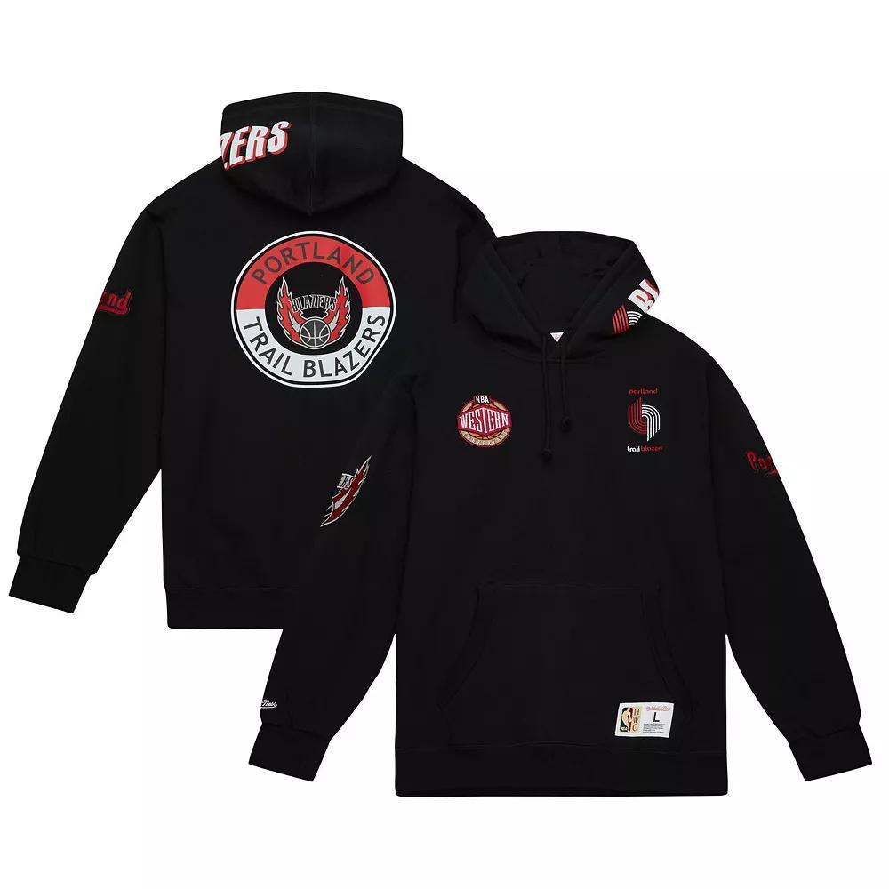 Men's Mitchell & Ness  Black Portland Trail Blazers Hardwood Classics City Collection Fleece Pullover Hoodie, Size: Small Product Image