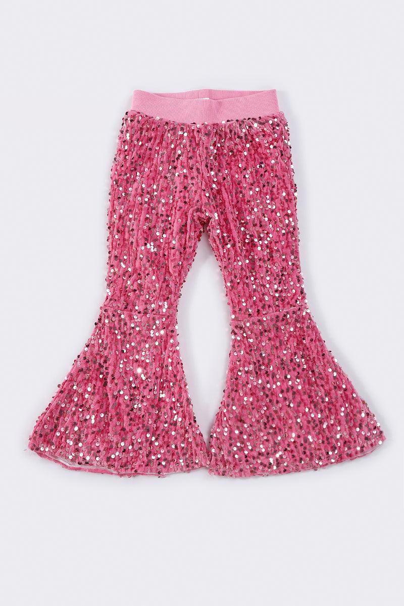 Pink sequin bell pants Product Image