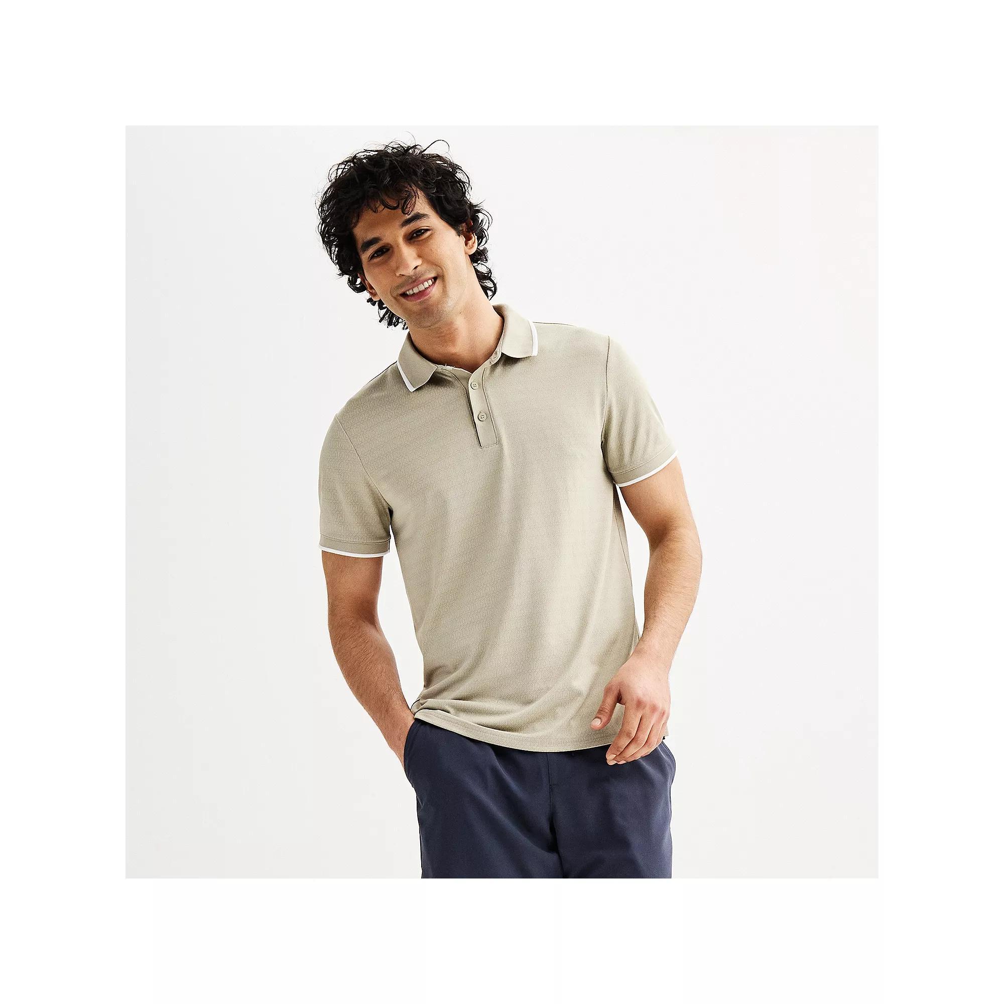 Men's FLX Tipped Commuter Polo, Size: Medium, Light Blue Product Image