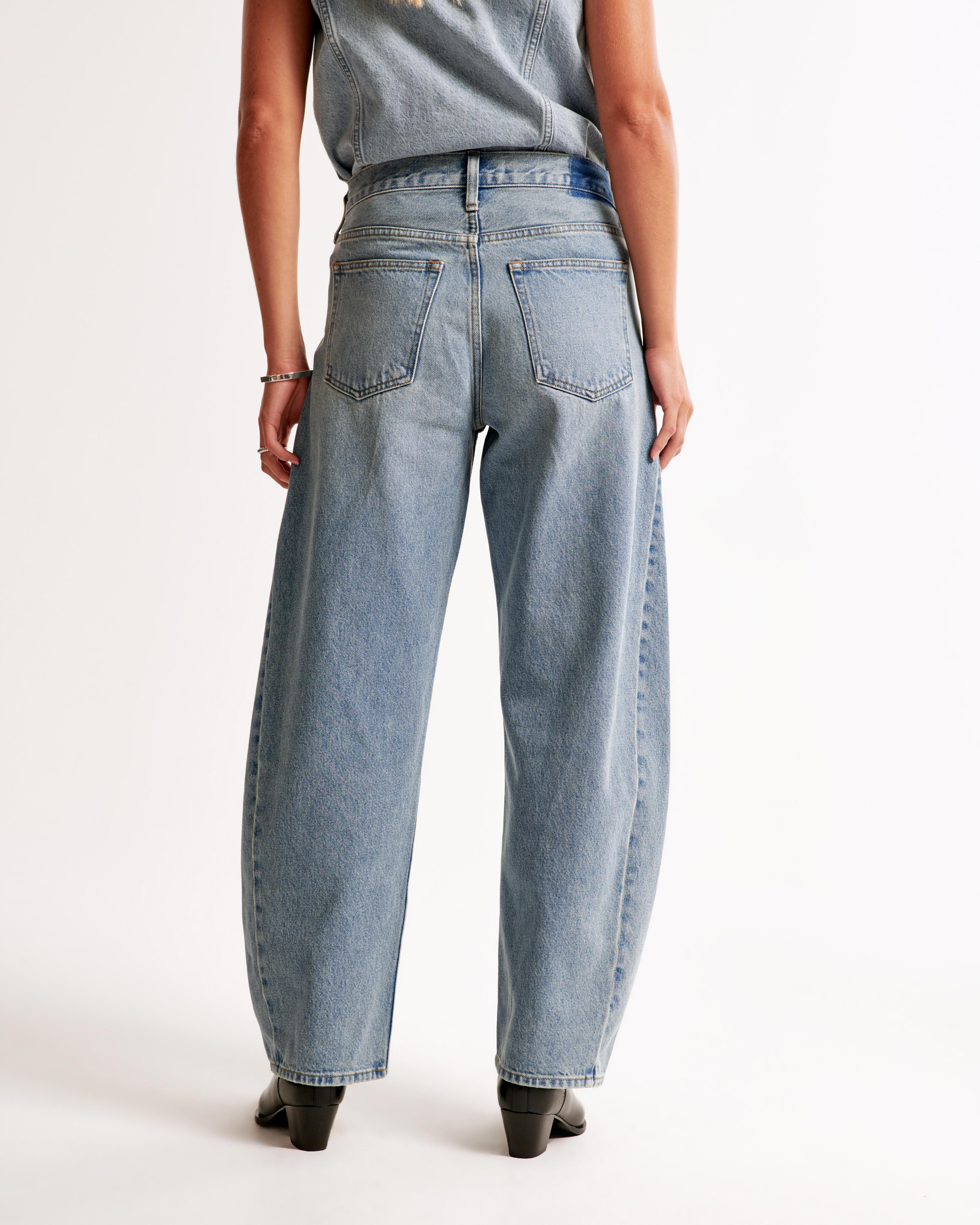 Mid Rise Barrel Jean Product Image