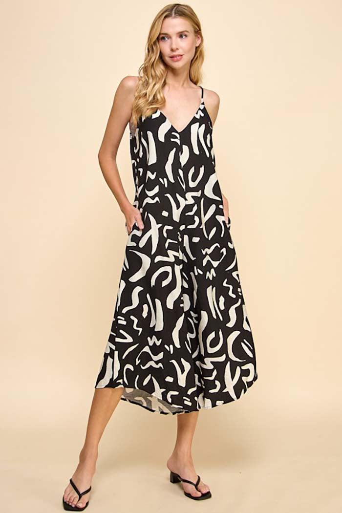 Loose Fit Adjustable Strap Cami Jumpsuit Product Image