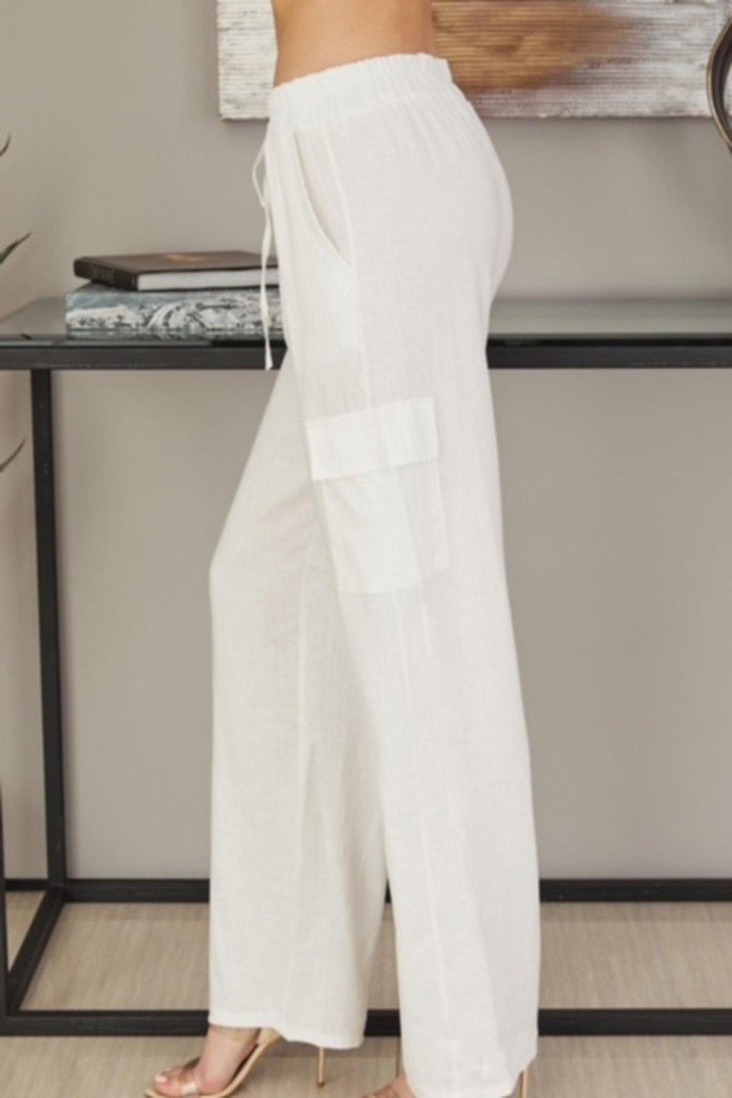 White Linen Pants Product Image