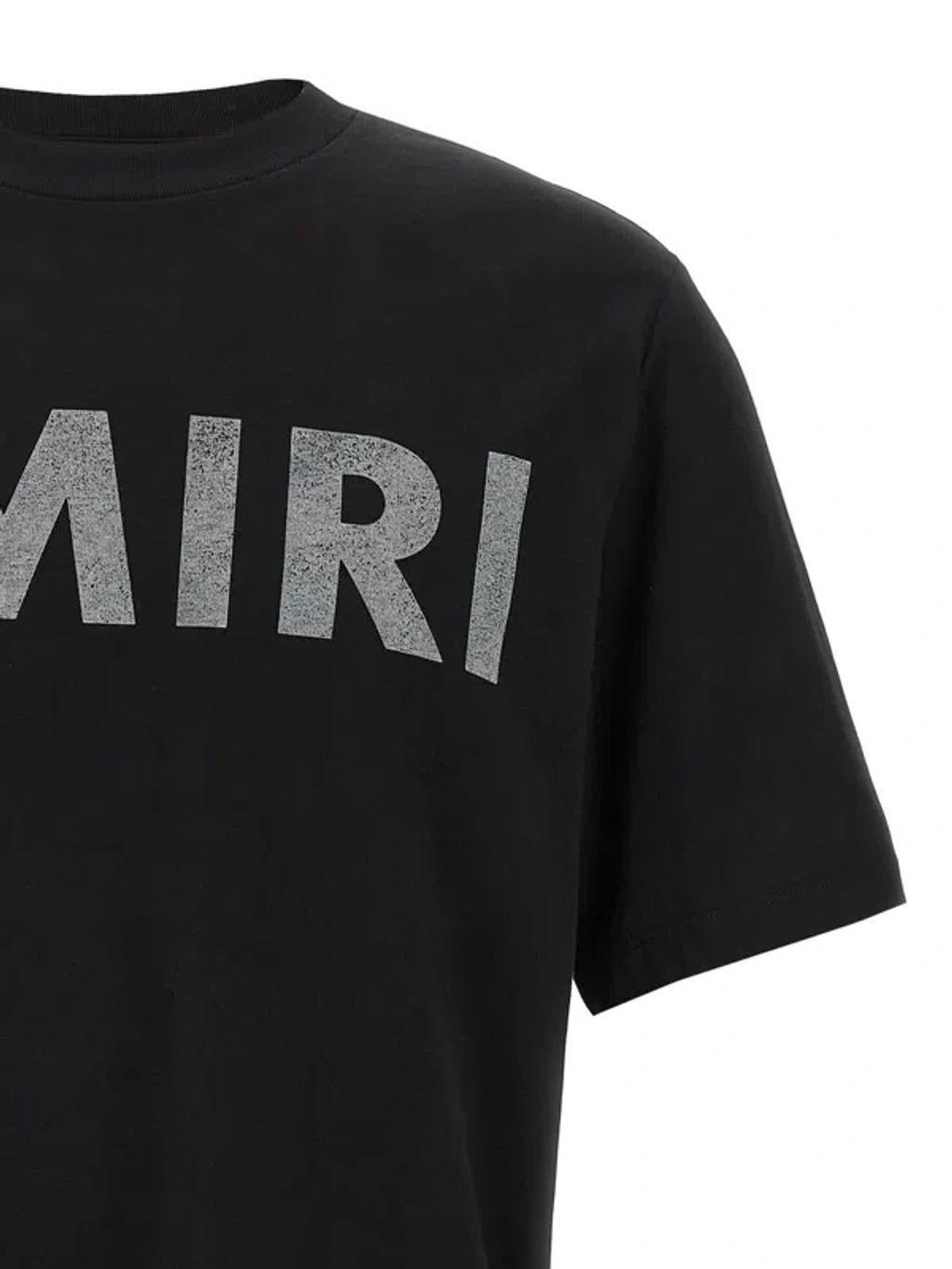 AMIRI Black Cotton T-shirt With Bold Logo Statement Product Image